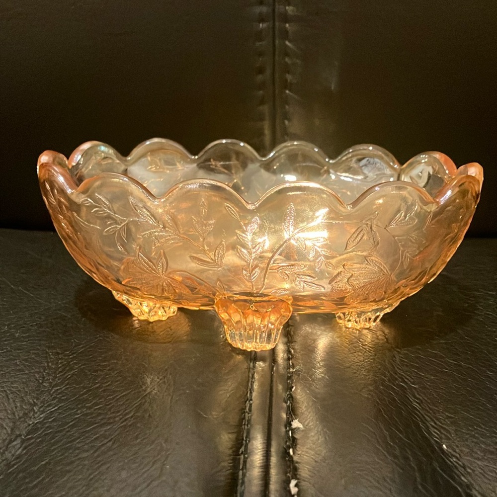 Vintage Glass Tub with Floral Design